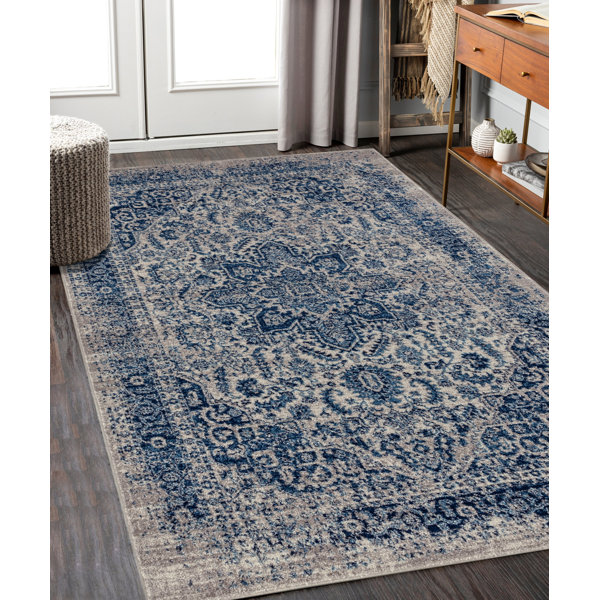 Bungalow Rose Medallion Oriental Blue Area Rug Wayfair